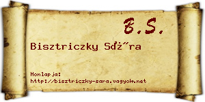 Bisztriczky Sára névjegykártya