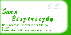 sara bisztriczky business card